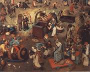 BRUEGEL, Pieter the Elder Battle between carnival and fast oil painting